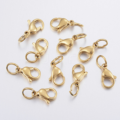 Ion Plating(IP) 304 Stainless Steel Lobster Claw Clasps X-STAS-P139-A13-G-1