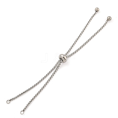 Non-Tarnish 304 Stainless Steel Box Chain Slider Bracelet Makings STAS-P360-03P-1