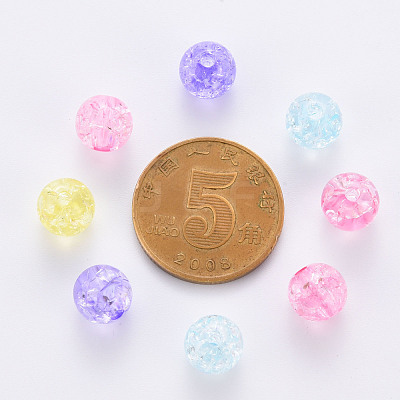 Transparent Crackle Acrylic Beads MACR-S370-G8mm-1