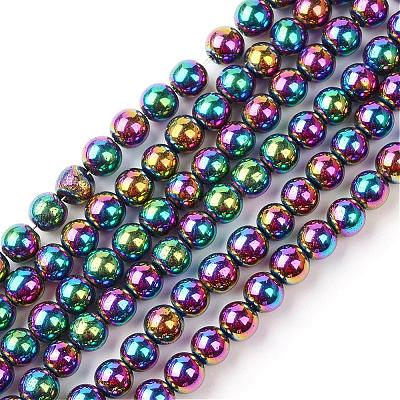 Non-magnetic Synthetic Hematite Beads Strands G-S096-4mm-5-1
