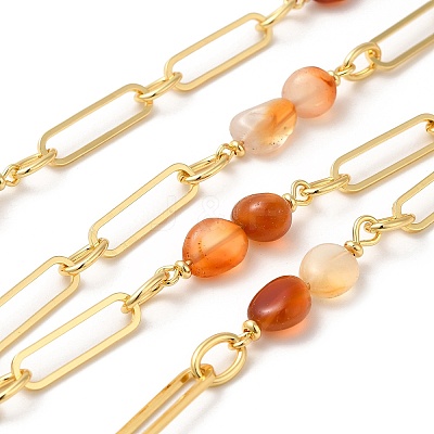 Natural Carnelian Nugget Beaded Chains CHC-H105-03G-1
