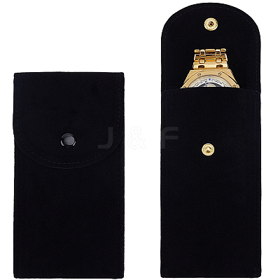 Rectangle Velvet Watch Storage Bag AJEW-CN0008-18B-1