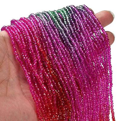 Transparent Painted Glass Beads Strands X1-DGLA-A034-T2mm-A24-1