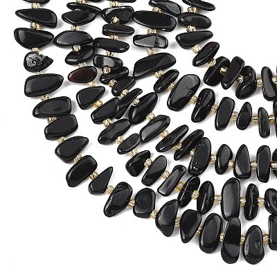 Natural Black Onyx(Dyed & Heated) Beads Strands G-F821-A03-01-1