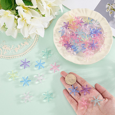 120Pcs Transparent Acrylic Beads OACR-SC0003-02A-1