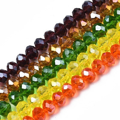 Electroplate Glass Beads Strands EGLA-A034-T8mm-B-1