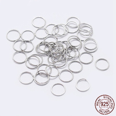Anti-Tarnish Rhodium Plated 925 Sterling Silver Saw Cut Open Jump Rings STER-F036-02P-1x5mm-1
