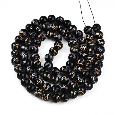 Baking Paint Glass Beads Strands DGLA-N010-10mm-10-1