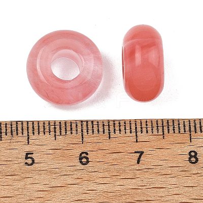 Cherry Quartz Glass European Beads GG-CBA02C4-06B-1