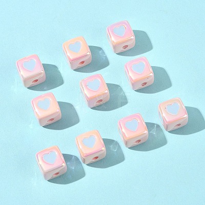 10Pcs Opaque Acrylic Enamel Beads ACRC-FS0001-02E-1