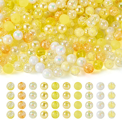 300Pcs 10 Styles Mixed Styles Acrylic Beads MACR-TA0001-84B-1