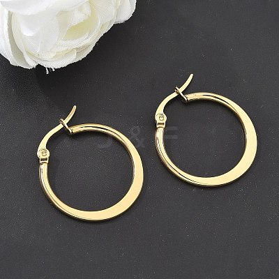 304 Stainless Steel Hoop Earrings EJEW-F105-22G-1