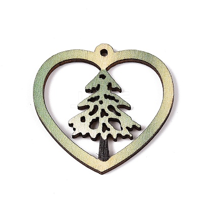 Printed Poplar Wood Pendants FIND-N005-74U-02-1
