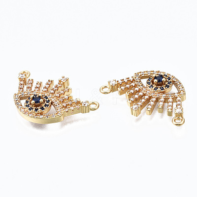 Brass Micro Pave Cubic Zirconia Links Connectors ZIRC-N039-112B-NF-1