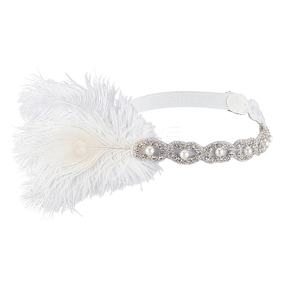Alloy & Rubber & Rhinestone & Feathers & Seed Glass & Plastic Headbands OHAR-WH20011-15B-1