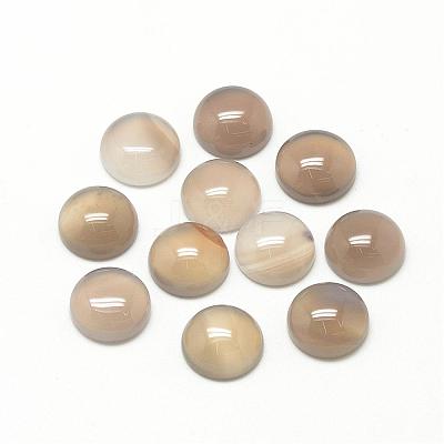 Natural Gray Agate Cabochons G-R416-8mm-15-1