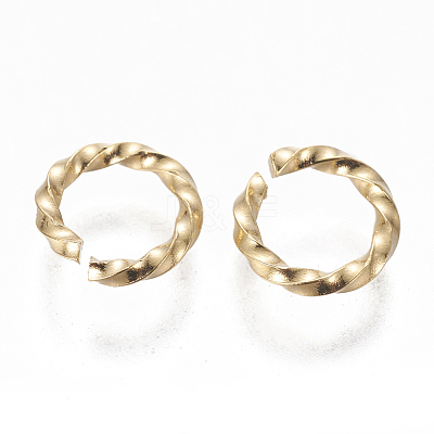 304 Stainless Steel Twisted Open Jump Rings STAS-L233-008B-G-1