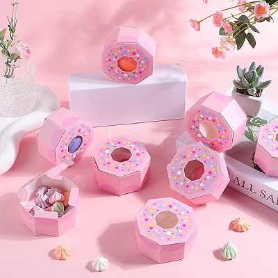 Hexagon Donut Cardboard Boxes CON-WH0019-18A-1