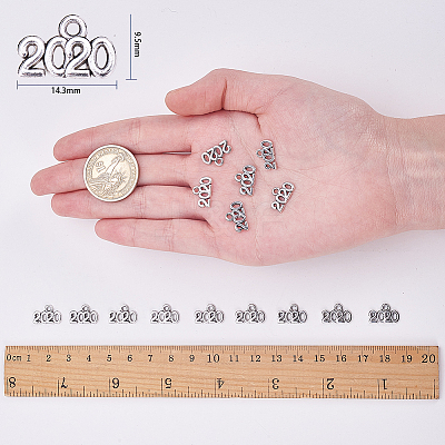 Tibetan Style Zinc Alloy Charms PALLOY-SC0002-14AS-1