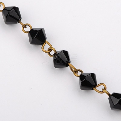 Handmade Bicone Glass Beads Chains for Necklaces Bracelets Making AJEW-JB00041-05-1