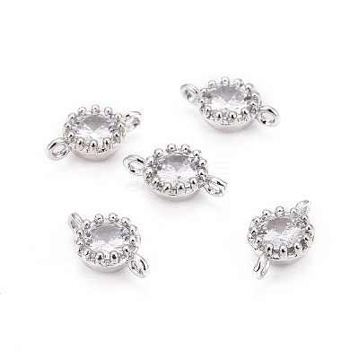 Flower Brass Micro Pave Cubic Zirconia Links LS-X-ZIRC-L054-09P-NR-1