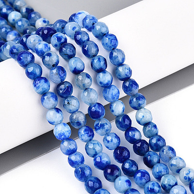 Dyed Natural White Jade Beads Strands X-G-T139-6mm-60-17-1