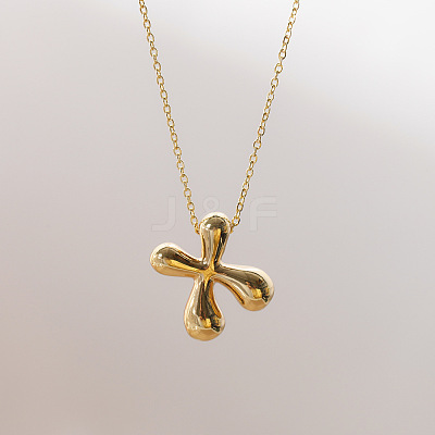 Brass Chunky Initial Pendant Necklaces WG97A63-24-1