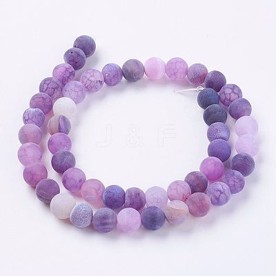 Natural Weathered Agate Beads Strands G-G589-8mm-06-1