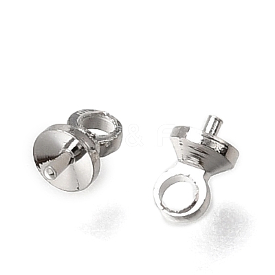 Brass Cup Pearl Peg Bails Pin Pendants KK-D110-04P-1