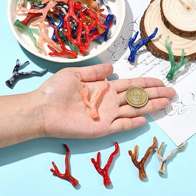 32Pcs 8 Styles Opaque Acrylic Pendants OACR-CJ0002-51-1
