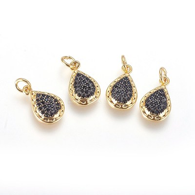 Brass Micro Pave Cubic Zirconia Charms ZIRC-G150-06A-1
