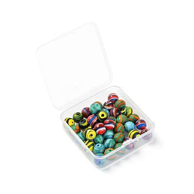 40Pcs 4 Colors Handmade Frosted Lampwork Beads LAMP-LS0001-06-1