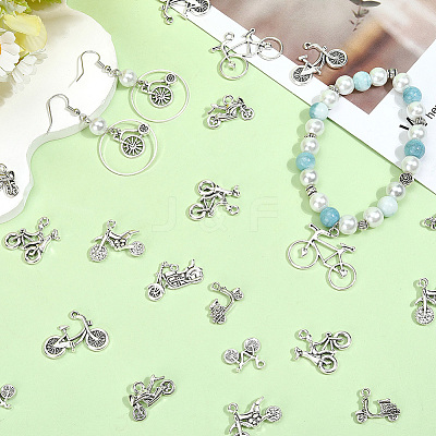 72Pcs 9 Styles Tibetan Style Alloy Pendants TIBEP-SC0003-26-1
