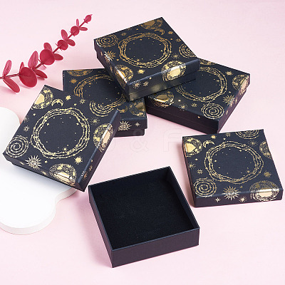 10Pcs Sun Moon Star Printed Cardboard Gift Boxes CBOX-TA0001-21B-1