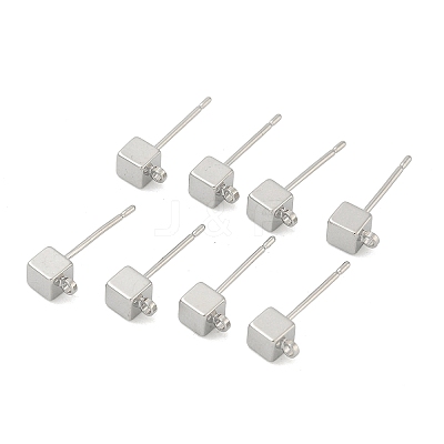 SHEGRACE Brass Cube Stud Earring Findings XGR0106P-121P-1
