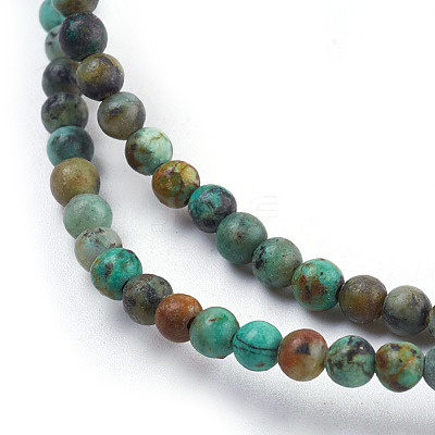 Natural African Turquoise(Jasper) Beads Strands TURQ-G037-4mm-1