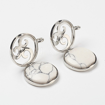 Synthetic Howlite Pendants X-G-G910-I06-1