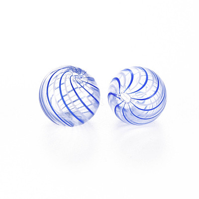 Transparent Handmade Blown Glass Globe Beads GLAA-T012-35C-07-1