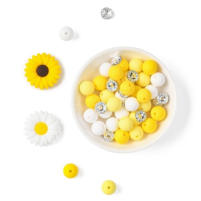 DIY Daisy Round Beads Findings Kits DIY-FS0010-24A-1