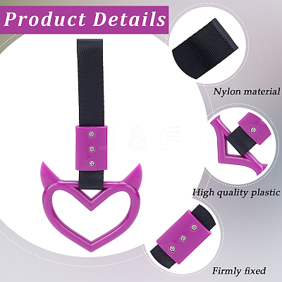 2Pcs ABS Plastic Devil Heart Rear Bumper Warning Handle Ring HJEW-SP0001-51C-1