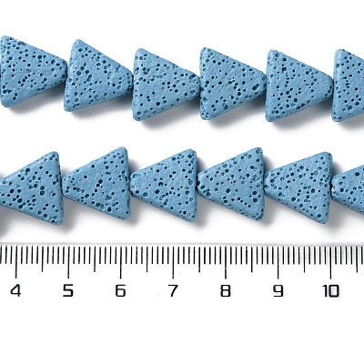 Triangle Dyed Natural Lava Rock Beads Strands G-O126-04A-07-1