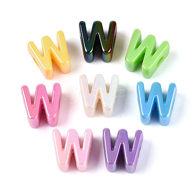 UV Plating Opaque Acrylic European Beads OACR-M027-03W-1