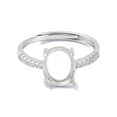 Adjustable 925 Sterling Silver 4 Prongs Ring Settings STER-K179-25P-1