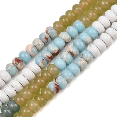 Natural White Jade & Howlite & Synthetic Shoushan Stone Beads Strands G-NH0006-A17-01-1