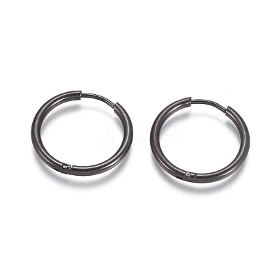 304 Stainless Steel Huggie Hoop Earrings EJEW-F111A-20mm-B-1