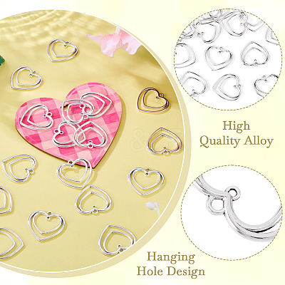 20Pcs Heart Iron Connector Charms FIND-TA0010-01-1