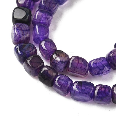 Natural Dragon Veins Agate(Dyed & Heated) Beads Strands G-G177-E19-03-1