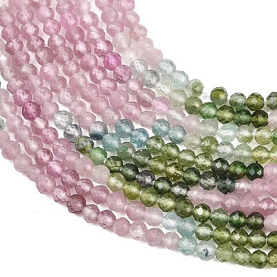 Gradient Color Natural Multicolor Tourmaline Beads Strands G-Z152-C01-2mm-1