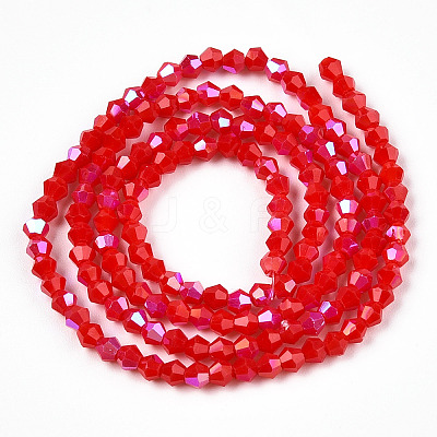 Opaque Solid Color Electroplate Glass Beads Strands EGLA-A039-P2mm-L02-1