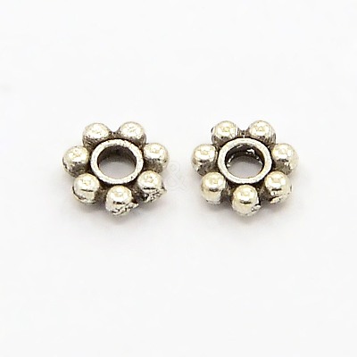 Tibetan Style Alloy Daisy Spacer Beads TIBEB-S039-013AS-RS-1